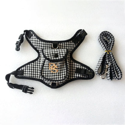 Vest Houndstooth Pet Suit