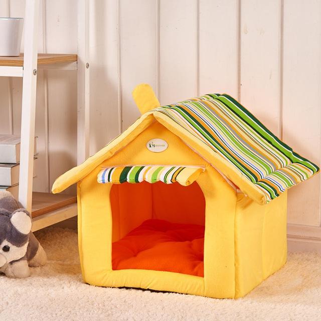 Fashion Striped Removable Cover Mat Dog House