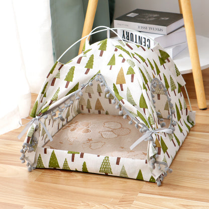 Tent House Enclosed Pet Bed