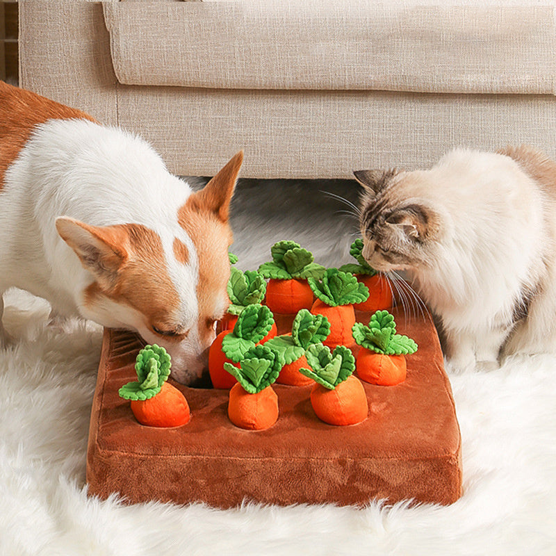 Carrot Plush Toy Vegetable Chew Pet Dog
