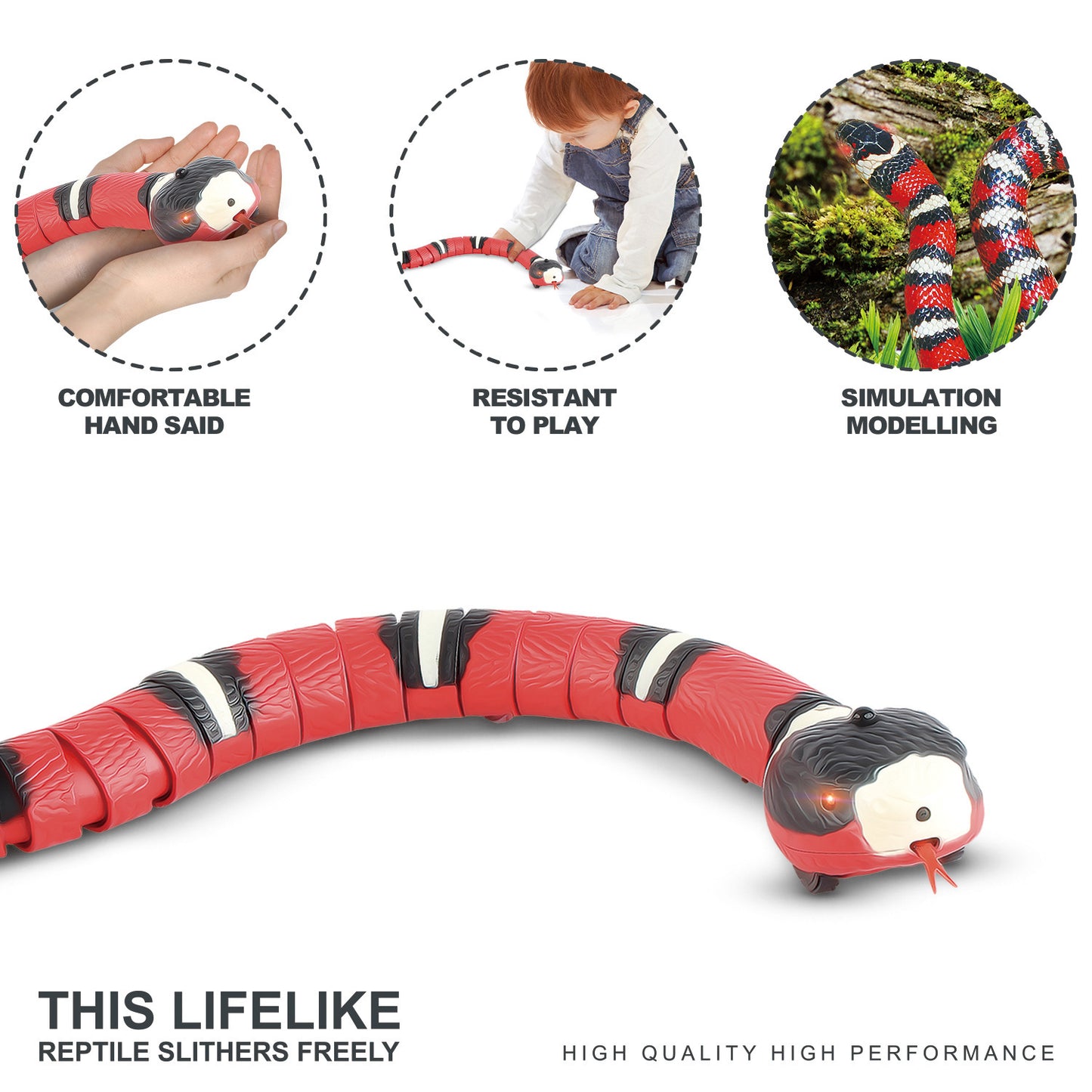 Smart Sensing Interactive Snake Pet Toy