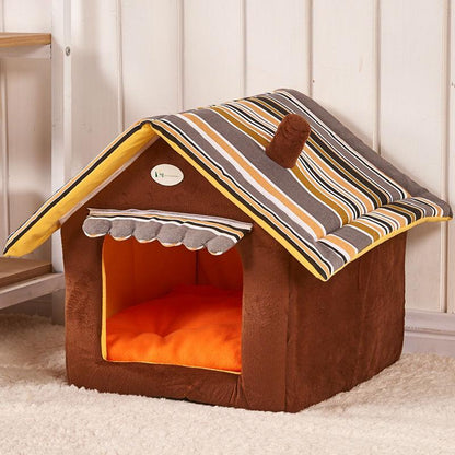 Fashion Striped Removable Cover Mat Dog House