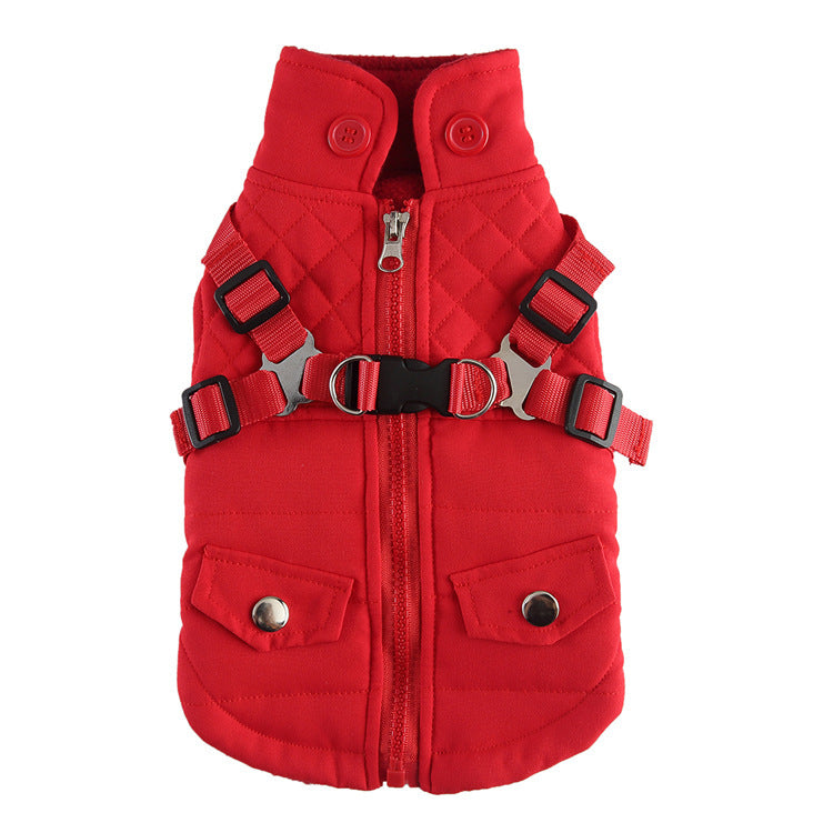 Winter Cotton  Zipper Jacket For Dogs