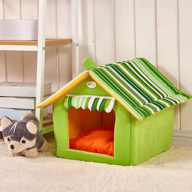 Fashion Striped Removable Cover Mat Dog House