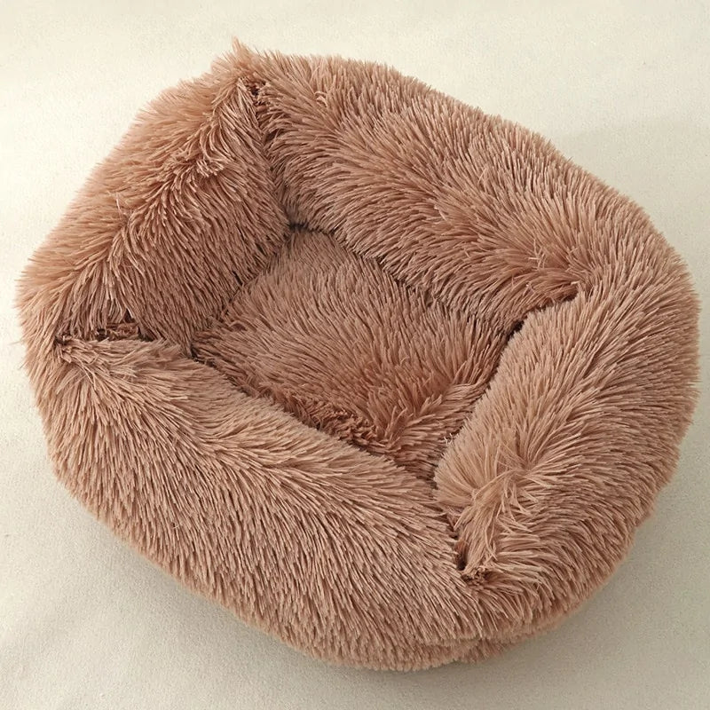 Plush Square Cat Bed: Warm Winter Pet Nest for Small Dogs and Cats