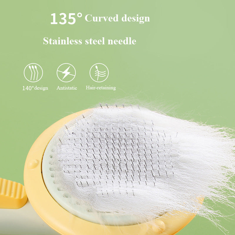 Hand-Held Steel Wire Self-Cleaning Comb