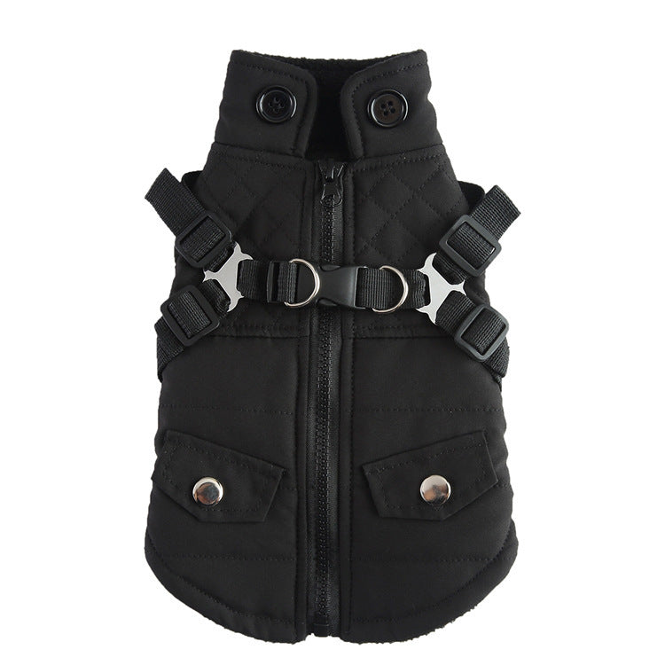 Winter Cotton  Zipper Jacket For Dogs