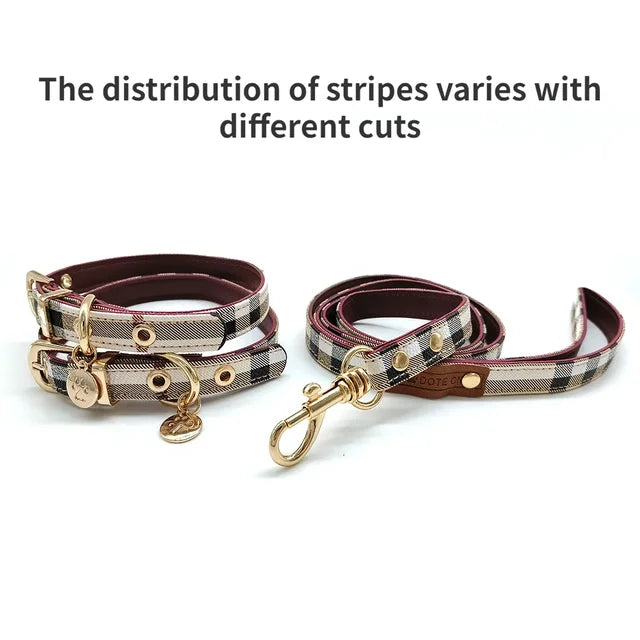 Leather Pet Collar and Leash Set