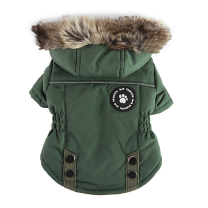 Winter Cotton  Zipper Jacket For Dogs