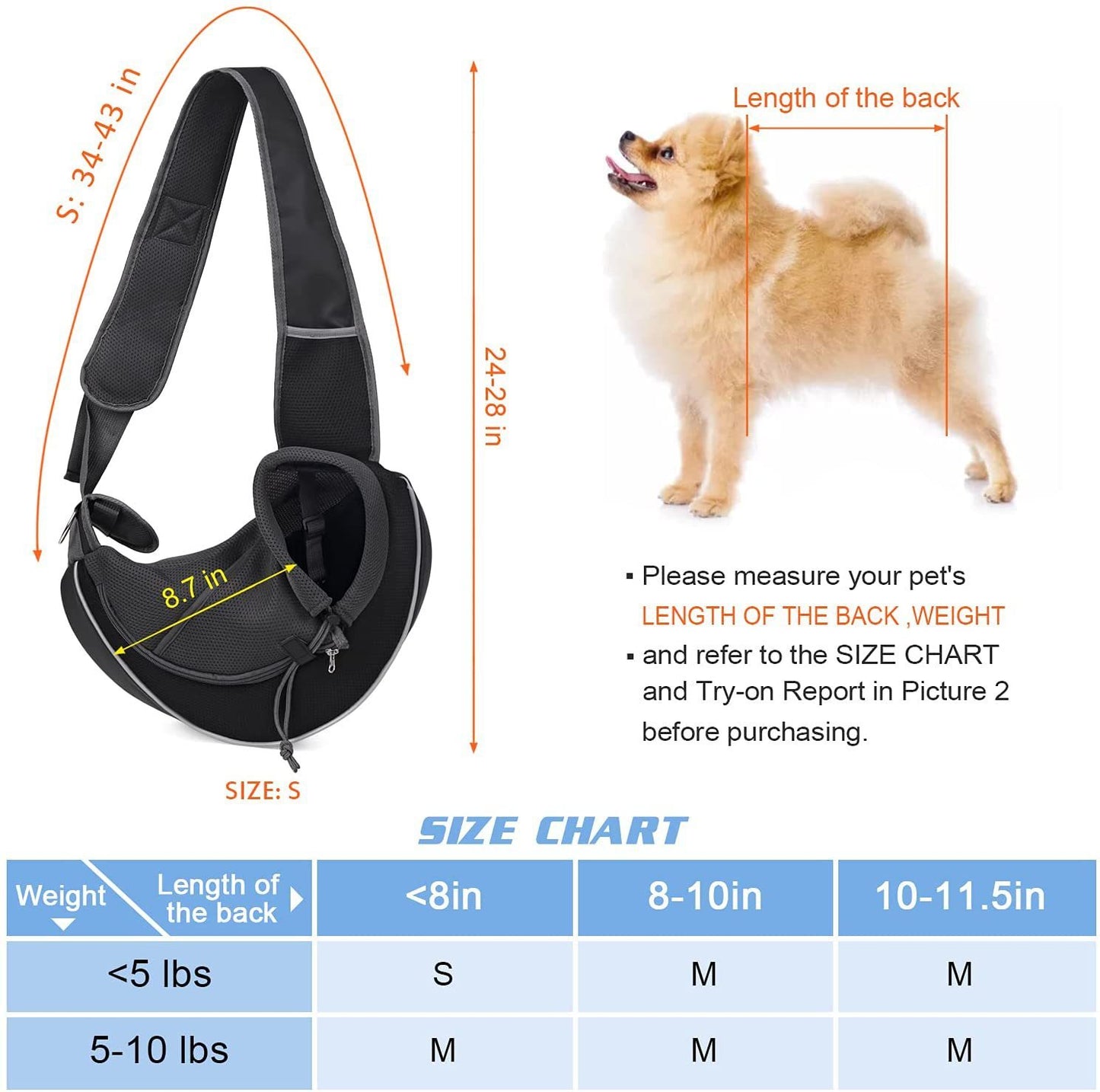 Portable Crossbody Bag For Dogs & Cats